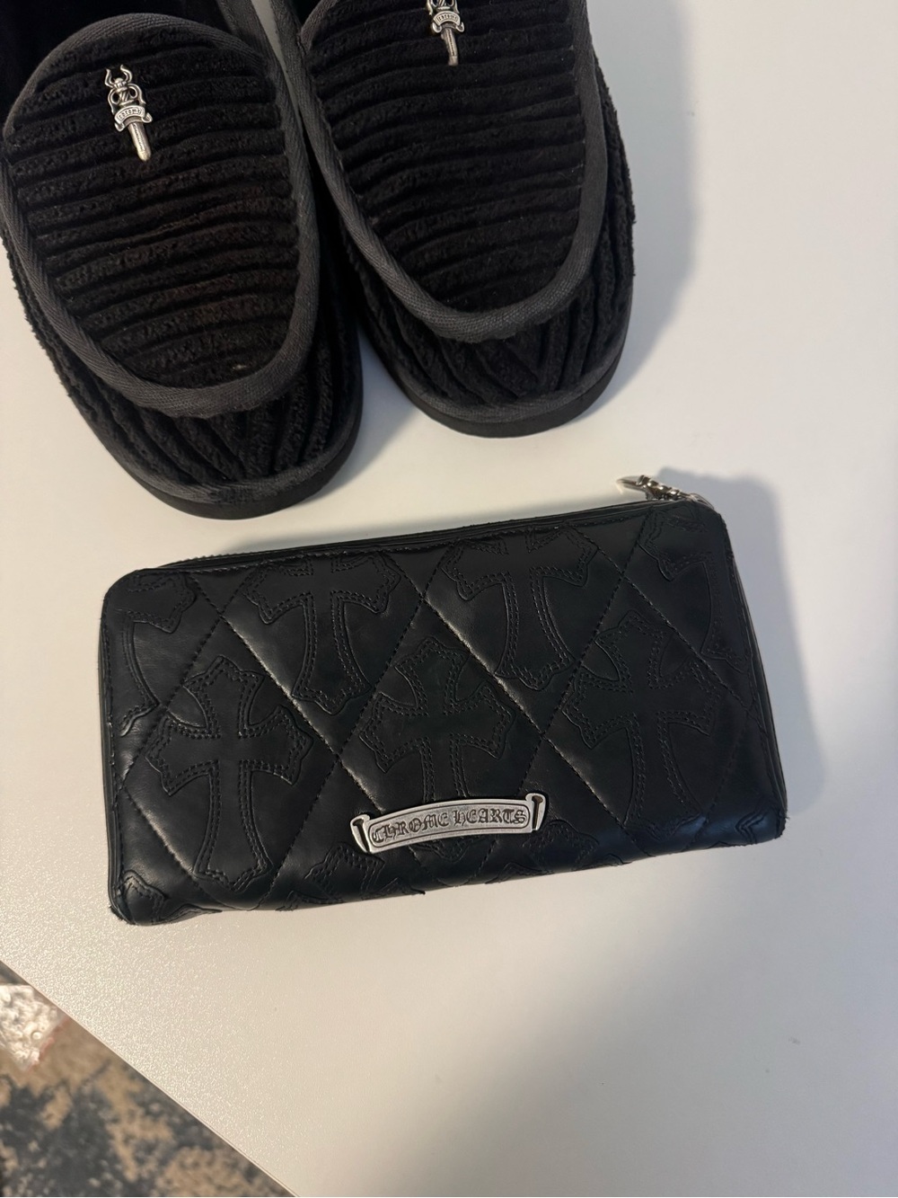 Chrome Hearts Black flooded patches wallet